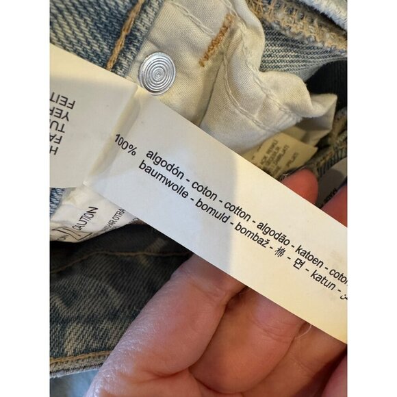 Zara Jeans Women 0 Blue Light Wash Denim Ripped Distressed Wide Leg NWT - Picture 14 of 15